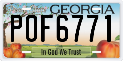 GA license plate POF6771