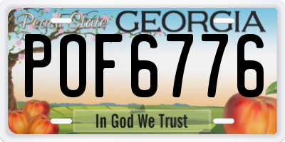 GA license plate POF6776