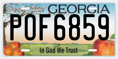GA license plate POF6859