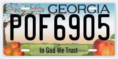 GA license plate POF6905