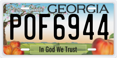 GA license plate POF6944