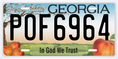 GA license plate POF6964