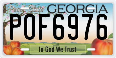 GA license plate POF6976