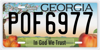 GA license plate POF6977