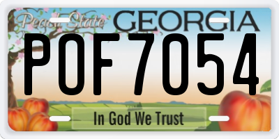 GA license plate POF7054