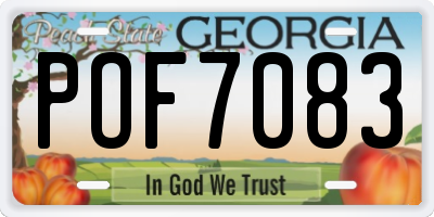 GA license plate POF7083