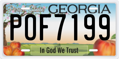 GA license plate POF7199