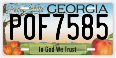 GA license plate POF7585