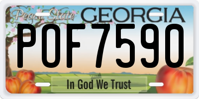 GA license plate POF7590