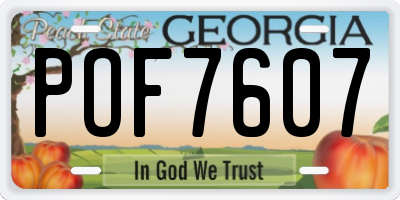 GA license plate POF7607