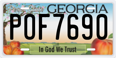 GA license plate POF7690