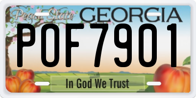 GA license plate POF7901