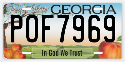 GA license plate POF7969