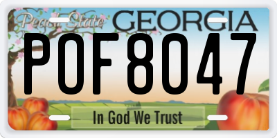 GA license plate POF8047