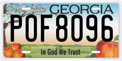 GA license plate POF8096
