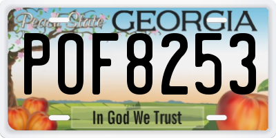 GA license plate POF8253