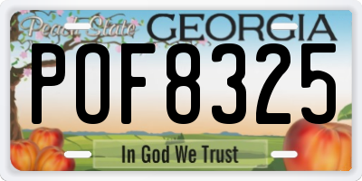 GA license plate POF8325