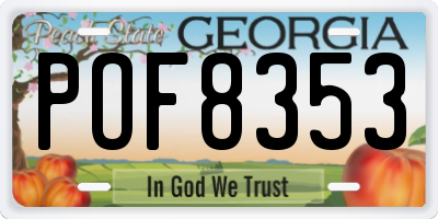 GA license plate POF8353