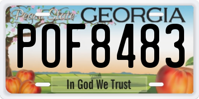 GA license plate POF8483