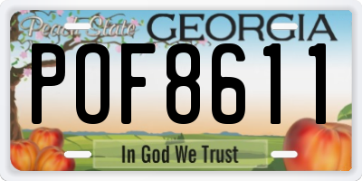 GA license plate POF8611