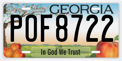 GA license plate POF8722