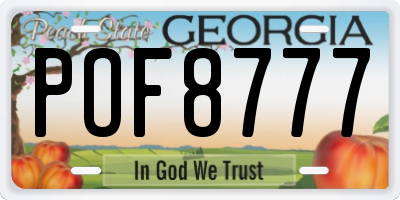 GA license plate POF8777