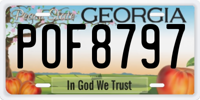 GA license plate POF8797
