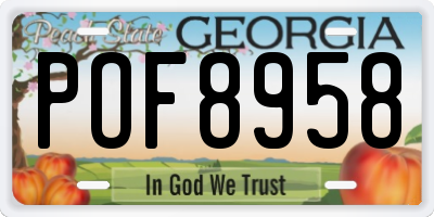 GA license plate POF8958