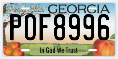 GA license plate POF8996