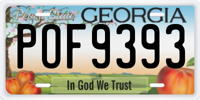 GA license plate POF9393