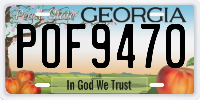 GA license plate POF9470