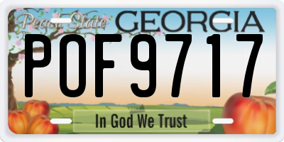 GA license plate POF9717