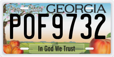 GA license plate POF9732