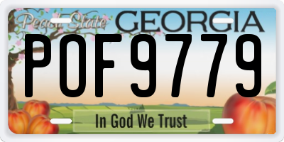 GA license plate POF9779
