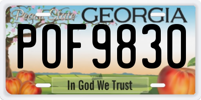 GA license plate POF9830