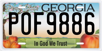 GA license plate POF9886