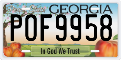 GA license plate POF9958