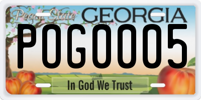 GA license plate POG0005