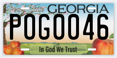 GA license plate POG0046