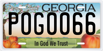 GA license plate POG0066