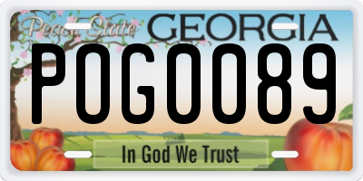 GA license plate POG0089