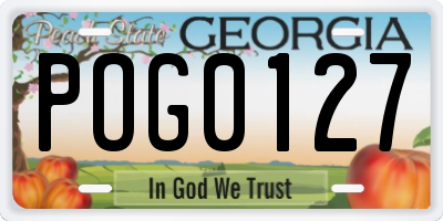 GA license plate POG0127
