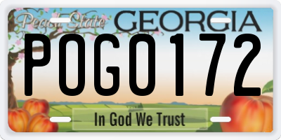 GA license plate POG0172
