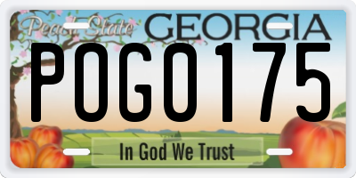 GA license plate POG0175