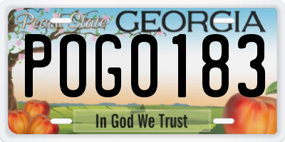 GA license plate POG0183
