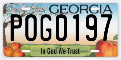 GA license plate POG0197