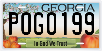 GA license plate POG0199