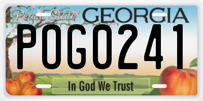 GA license plate POG0241