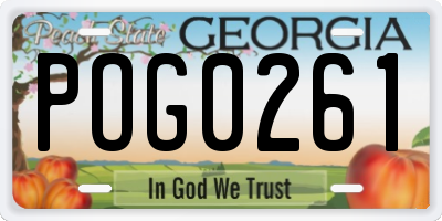 GA license plate POG0261