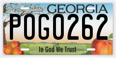 GA license plate POG0262